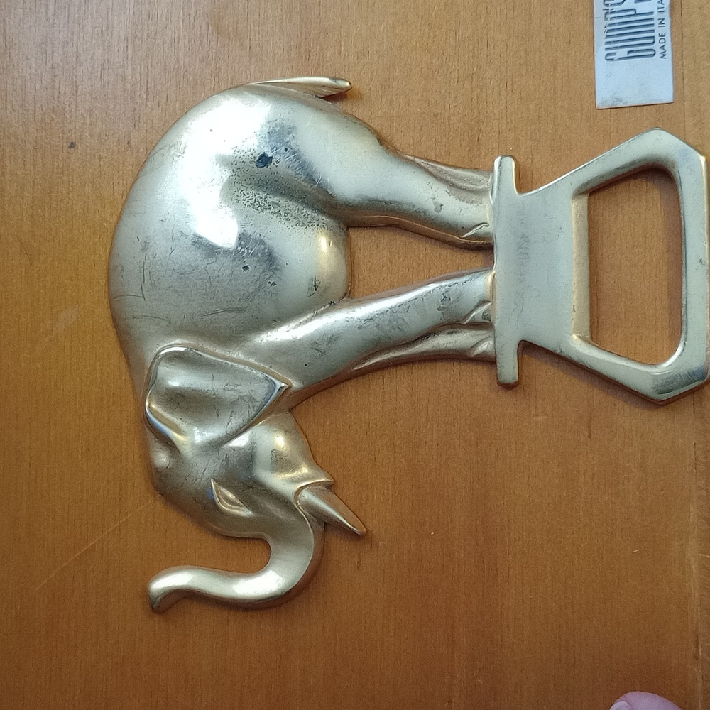 Brass elephant bottle opener